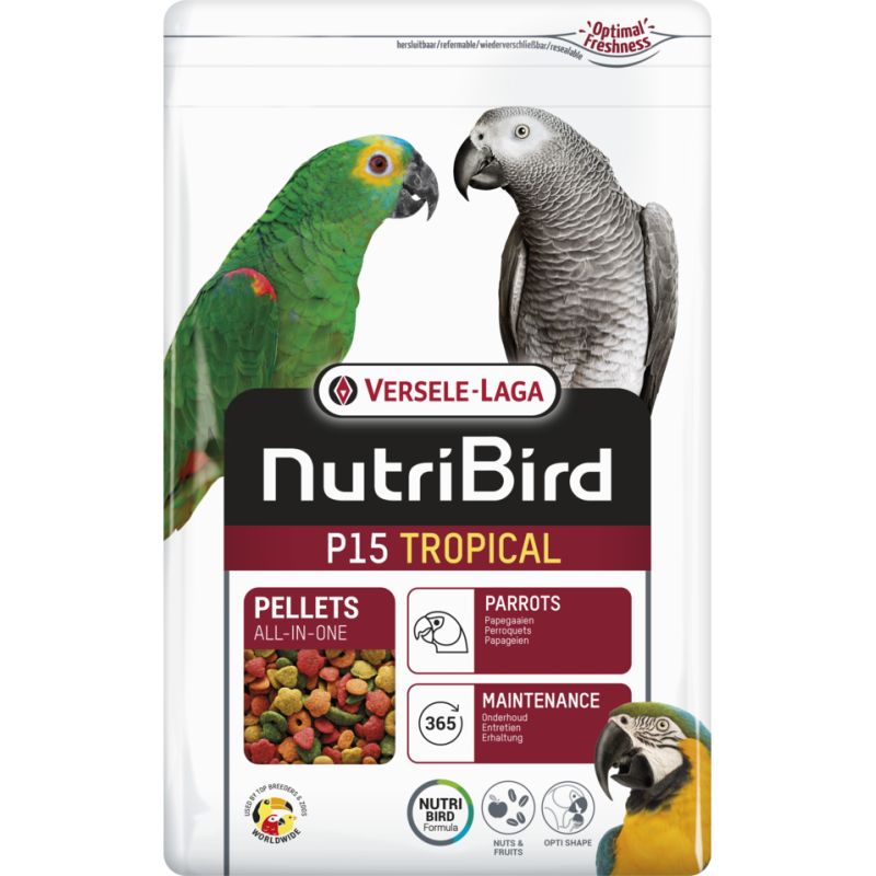 Versele Laga Nutrıbırd P15 Tropıcal Papağan Pelet Yem 1 kg (Bölünmüş)