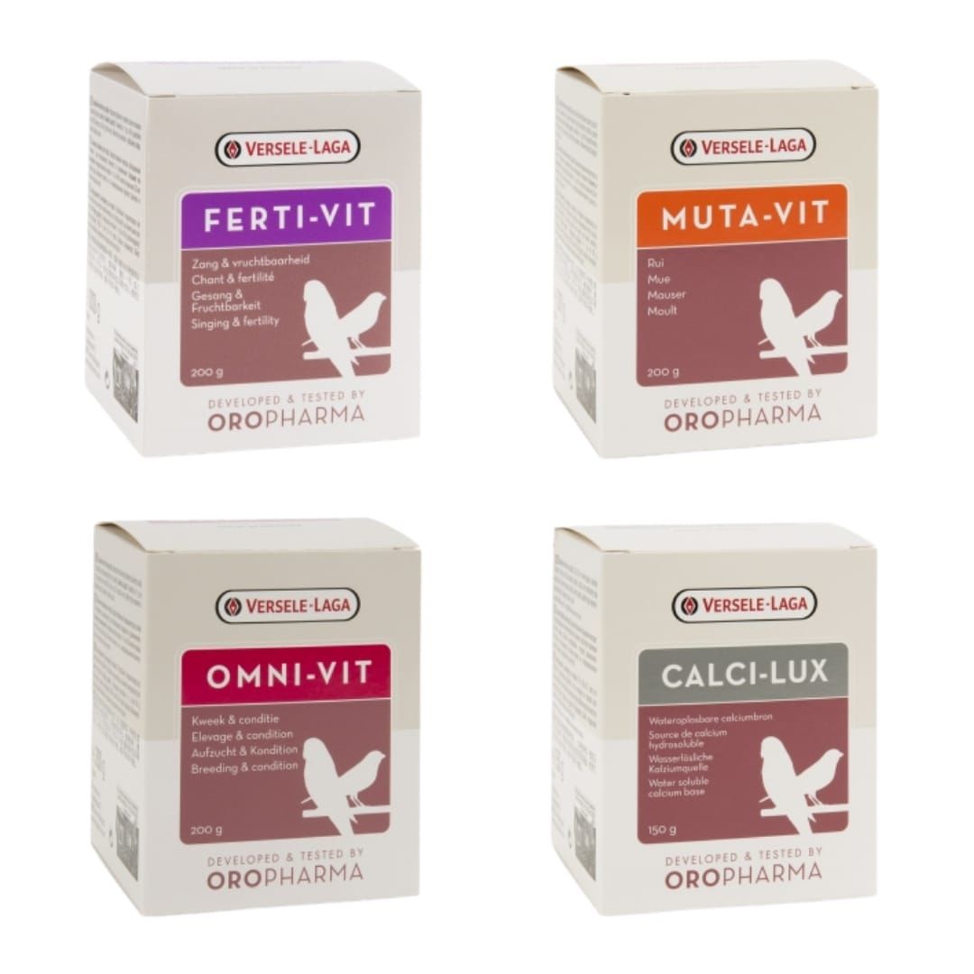 Versele Laga 4'lü Bakım Seti Omnivit-Mutavit-Fertivit-Calcilux 4x50 gr (Bölünmüş)