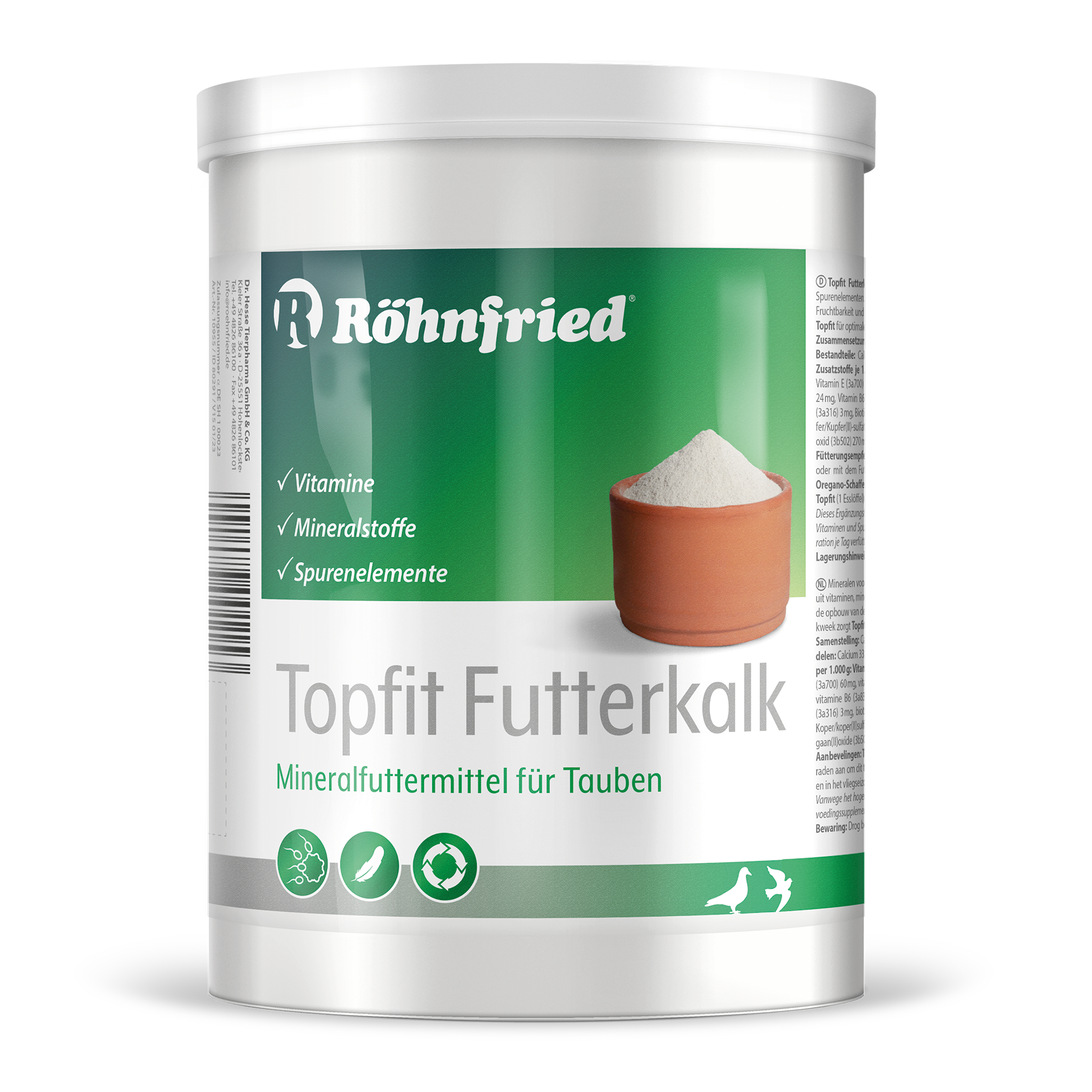 Röhnfried Topfit Futterkalk Vitamin Mineral 1 Kg